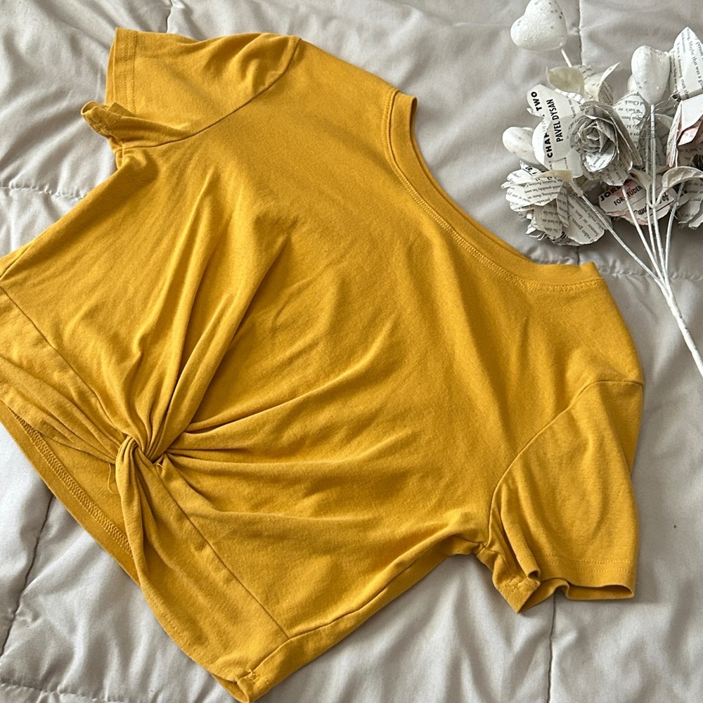 Yellow Knot Front Women's Top